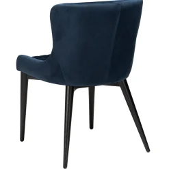 Vetro Stol Midnight Blue Velvet, Black Oak