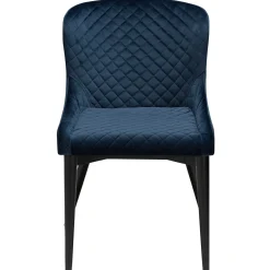 Vetro Stol Midnight Blue Velvet, Black Oak