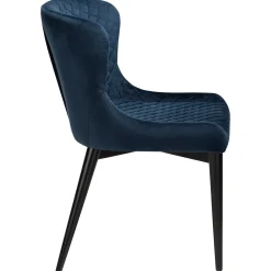 Vetro Stol Midnight Blue Velvet, Black Oak