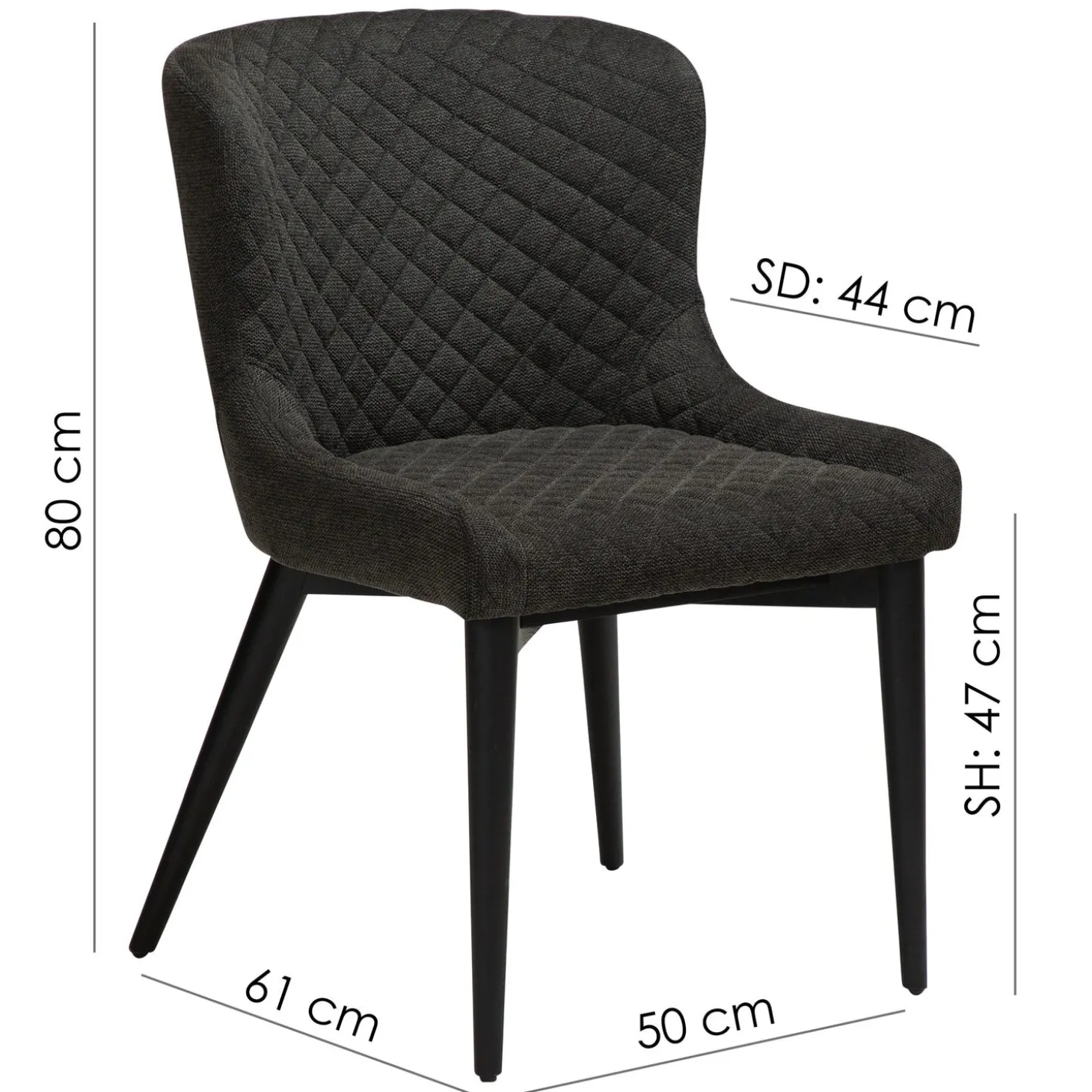 Vetro Stol Vintage Black Art.Leather, Black Oak