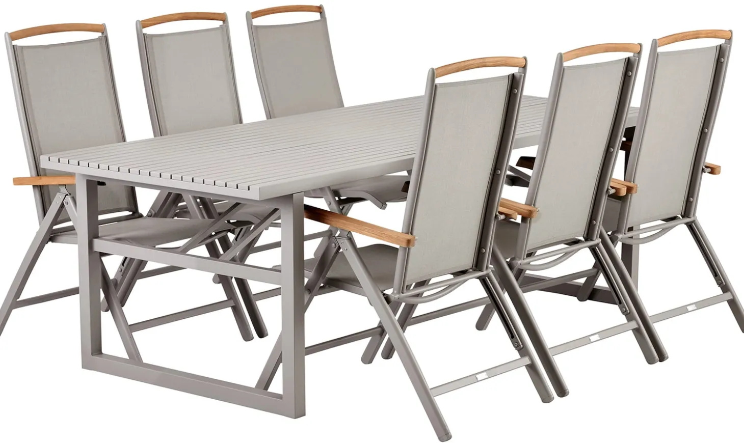 Vevi Matgrupp 230x95 cm Khaki ink 6st Andy Positionsstolar