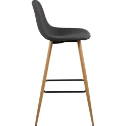 Wilma Barstol Hög Sawana tyg Grå/Ek