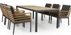 Zalongo Bord 200x100 cm Teak/Grå Alu