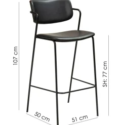 Zed Barstol Vintage Black