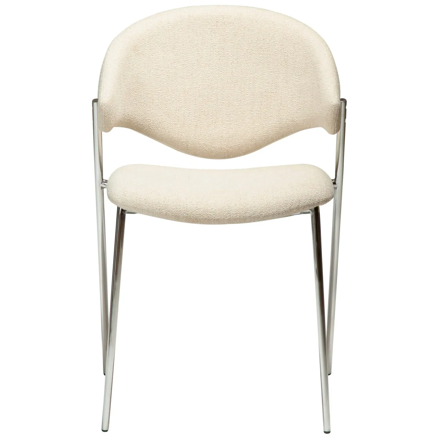 Zone Stol Simply Beige Bouclé, Chrome