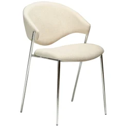 Zone Stol Simply Beige Bouclé, Chrome