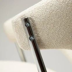 Zone Stol Simply Beige Bouclé, Chrome