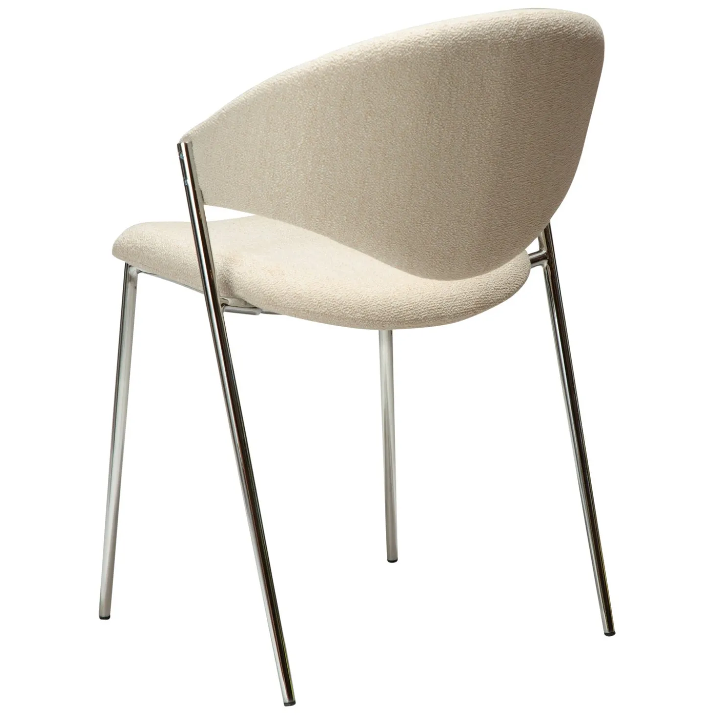 Zone Stol Simply Beige Bouclé, Chrome